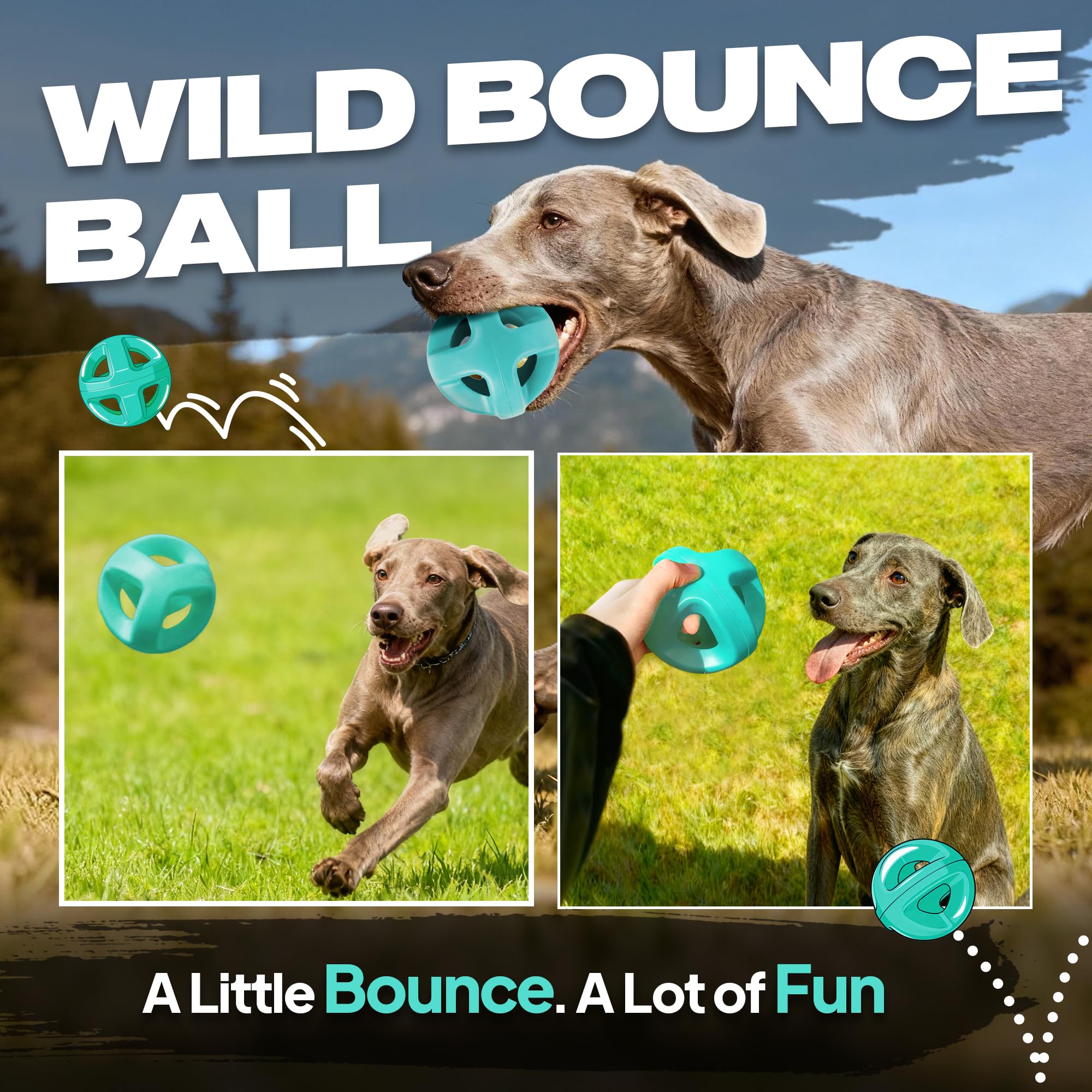 Fida large-breed dog ball with 14oz weight for sturdy chew and play