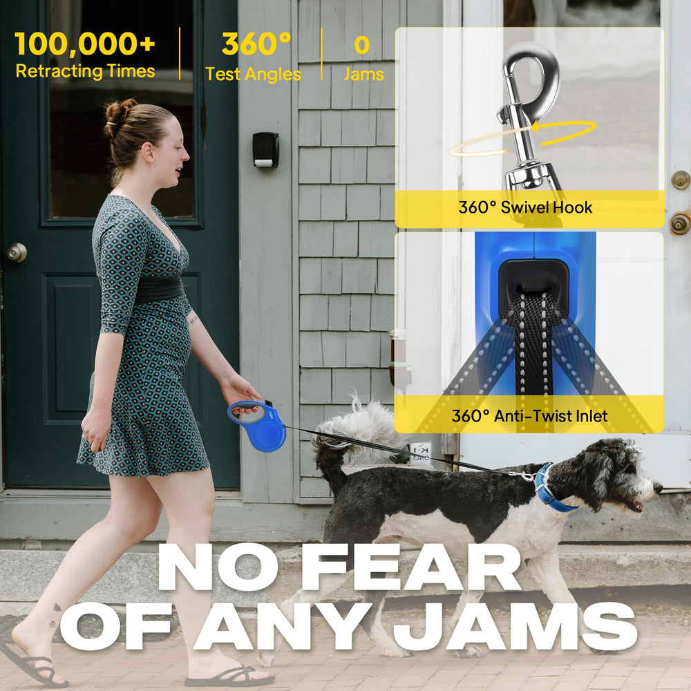 Fida leash shows bright reflective strip for night safety