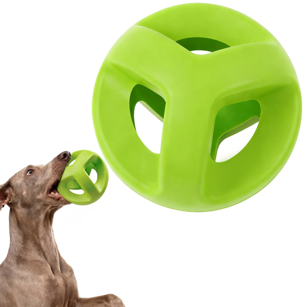 Fida natural rubber dog ball ring for aggressive chewers, durable fetch toy