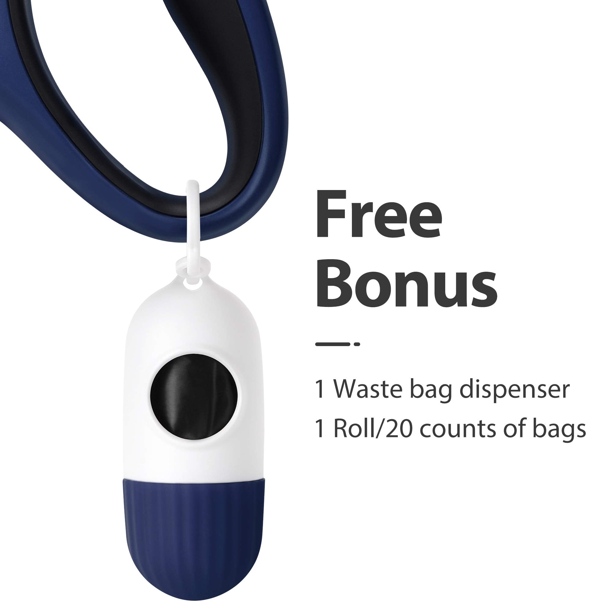 Fida navy blue leash showing anti-slip handle for comfortable walks