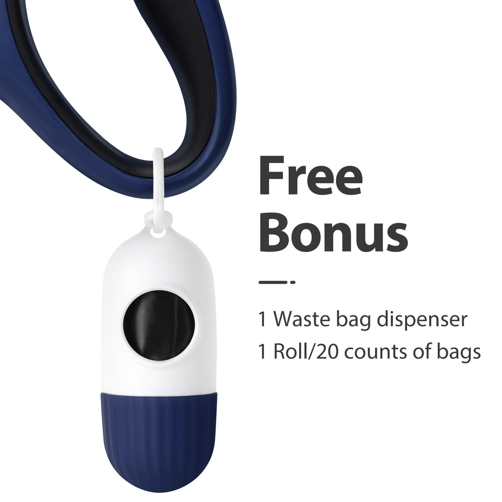 Fida navy blue leash showing anti-slip handle for comfortable walks