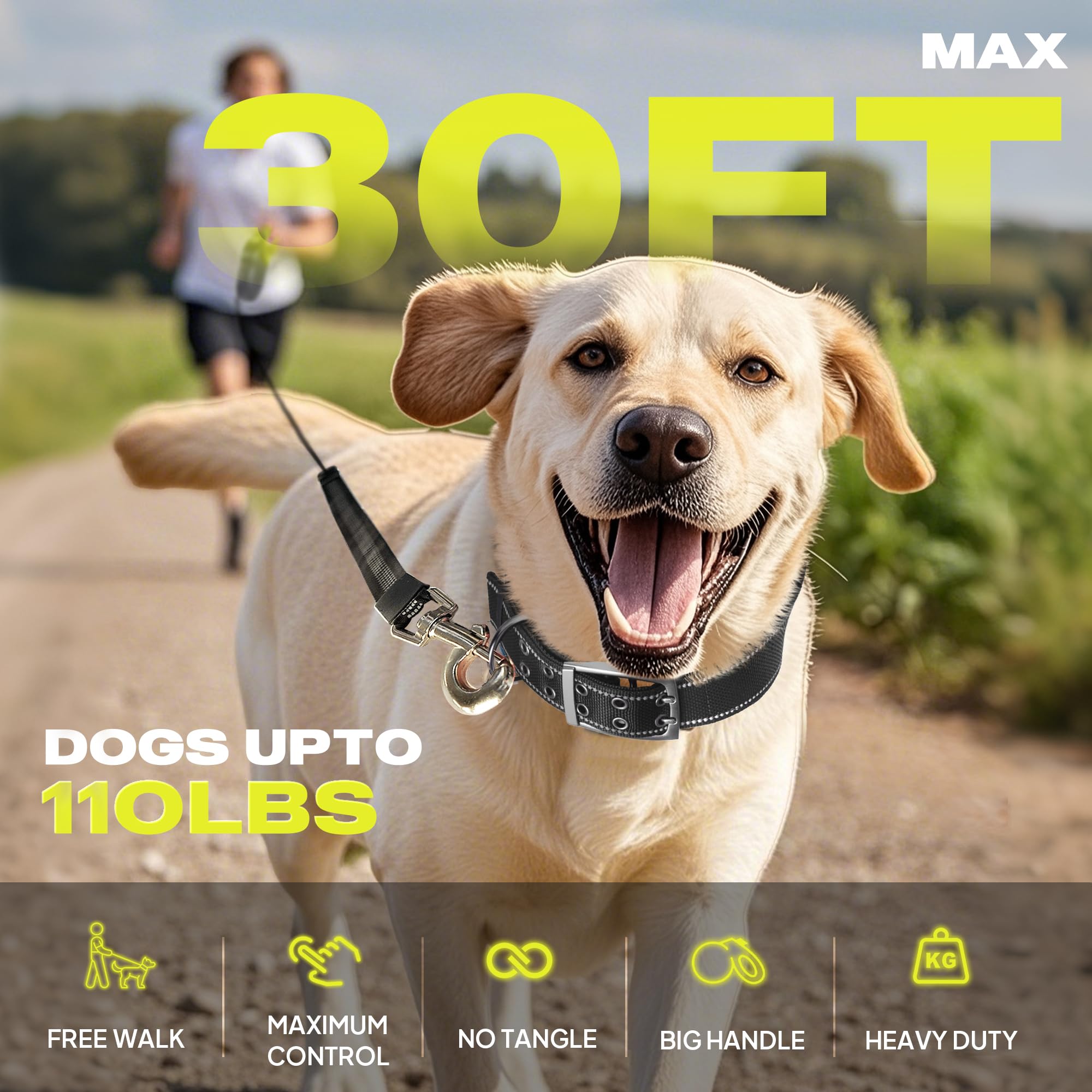 Bright neon yellow color increases visibility during evening strolls