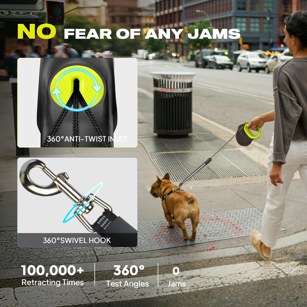 One-hand brake system on Fida leash enables quick, easy stops