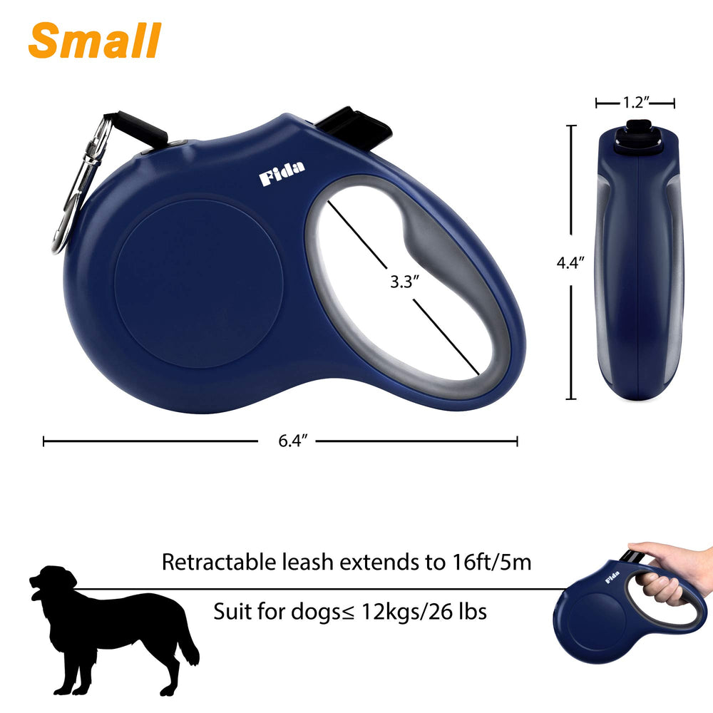 Fida includes poop bag holder and bags for convenient cleanup