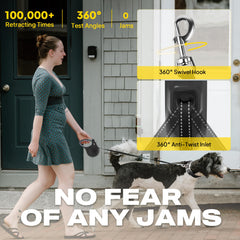 Fida retractable leash soft ergonomic handle enhances comfort on long walks.