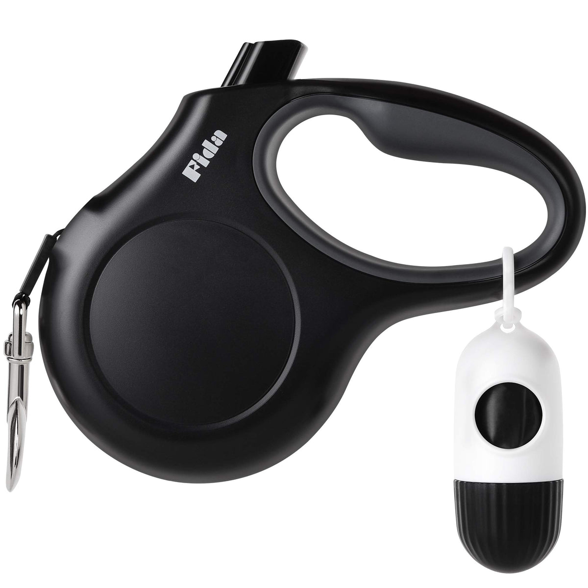 Fida retractable leash with dispenser and poop bags for easy cleanup on walks