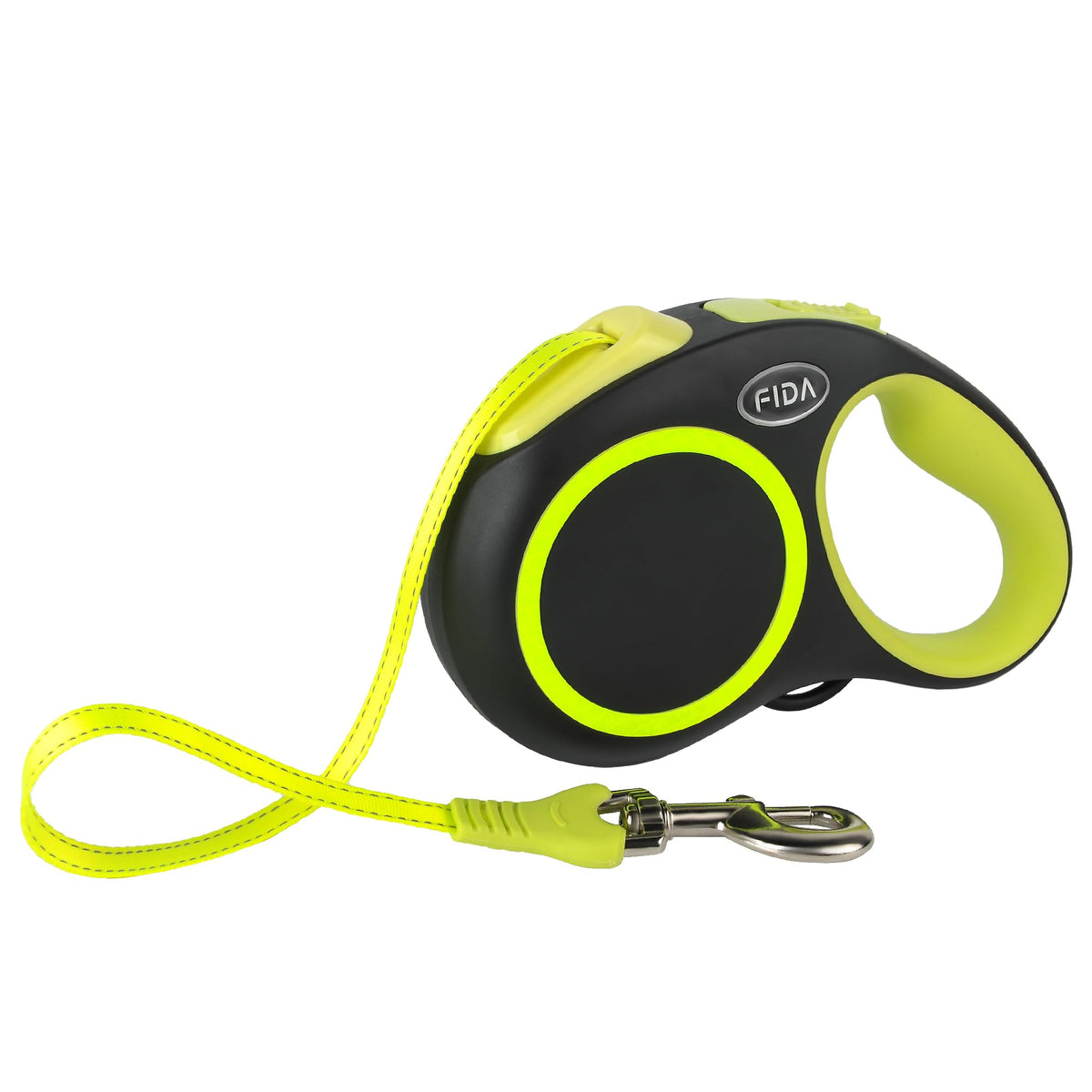 Fida retractable leash with reflective stitching for safe night walks