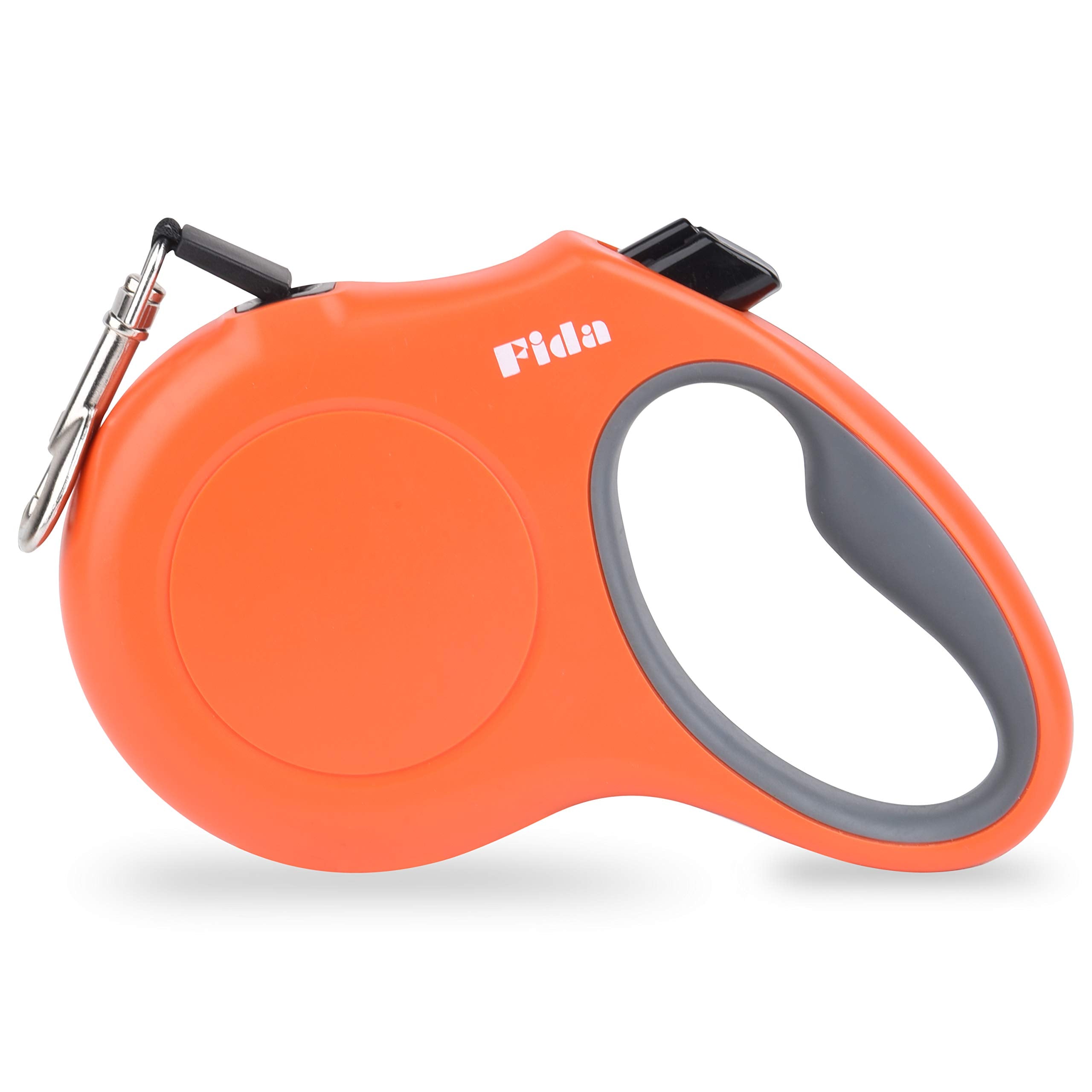 Fida retractable leash 16ft nylon tape orange for controlled walks