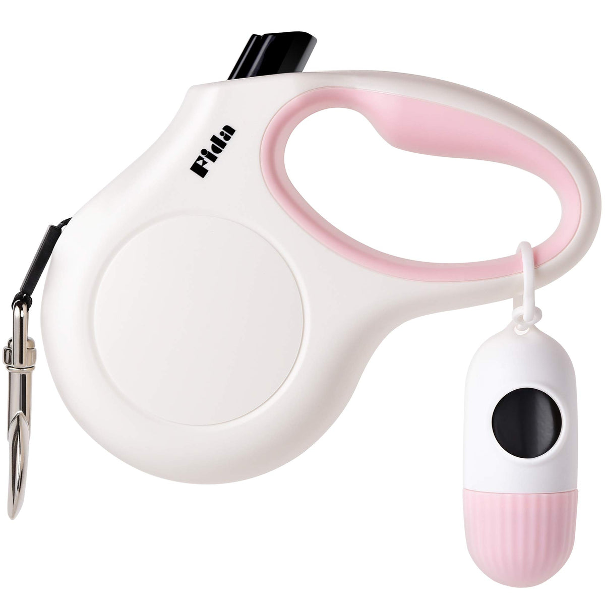 Fida retractable leash showing 16 ft reach for safe small-dog walks
