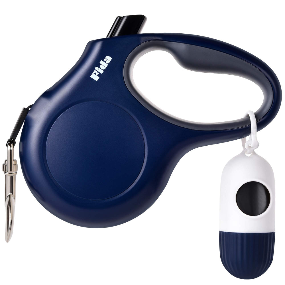 Fida retractable leash with dispenser for easy on-the-go cleanup