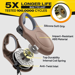 Fida leash ergonomic soft handle provides comfortable grip on long strolls