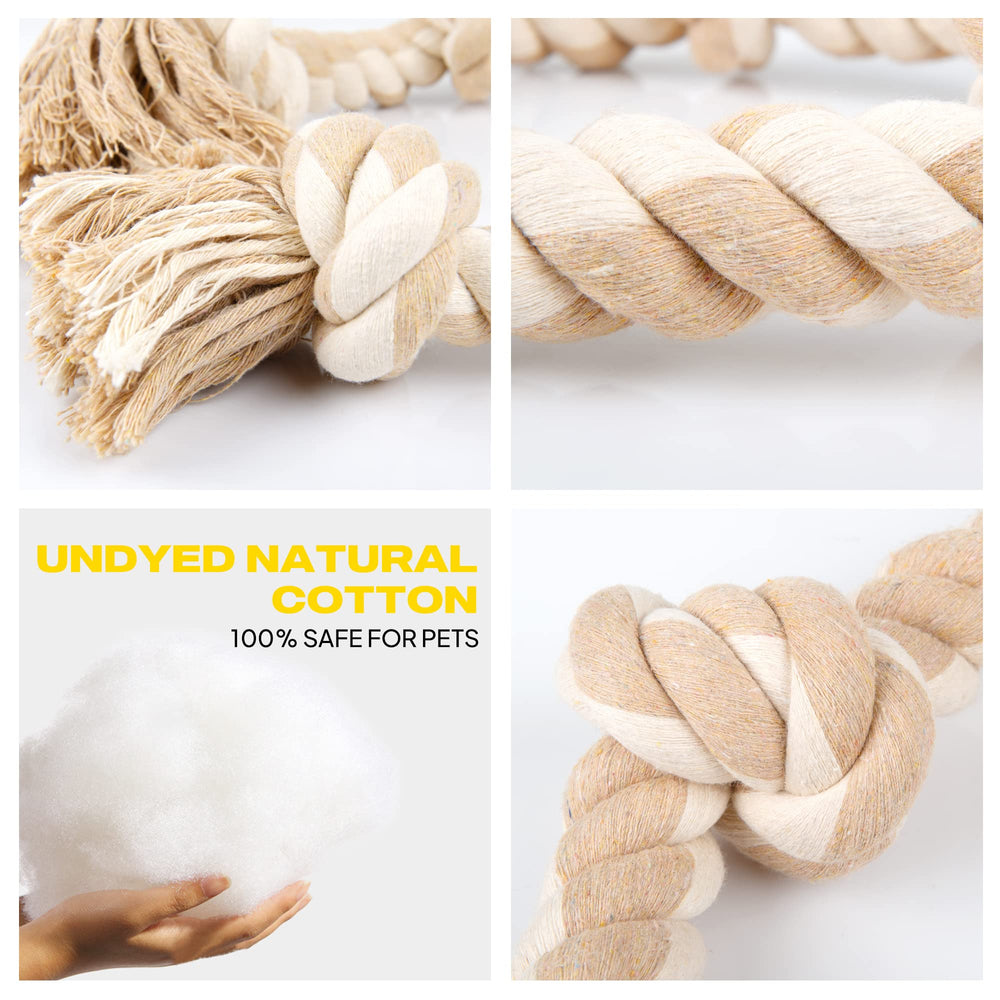 Three knots design on the Fida rope toy for strong chewers