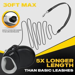Fida retractable leash showing soft grip handle for comfort