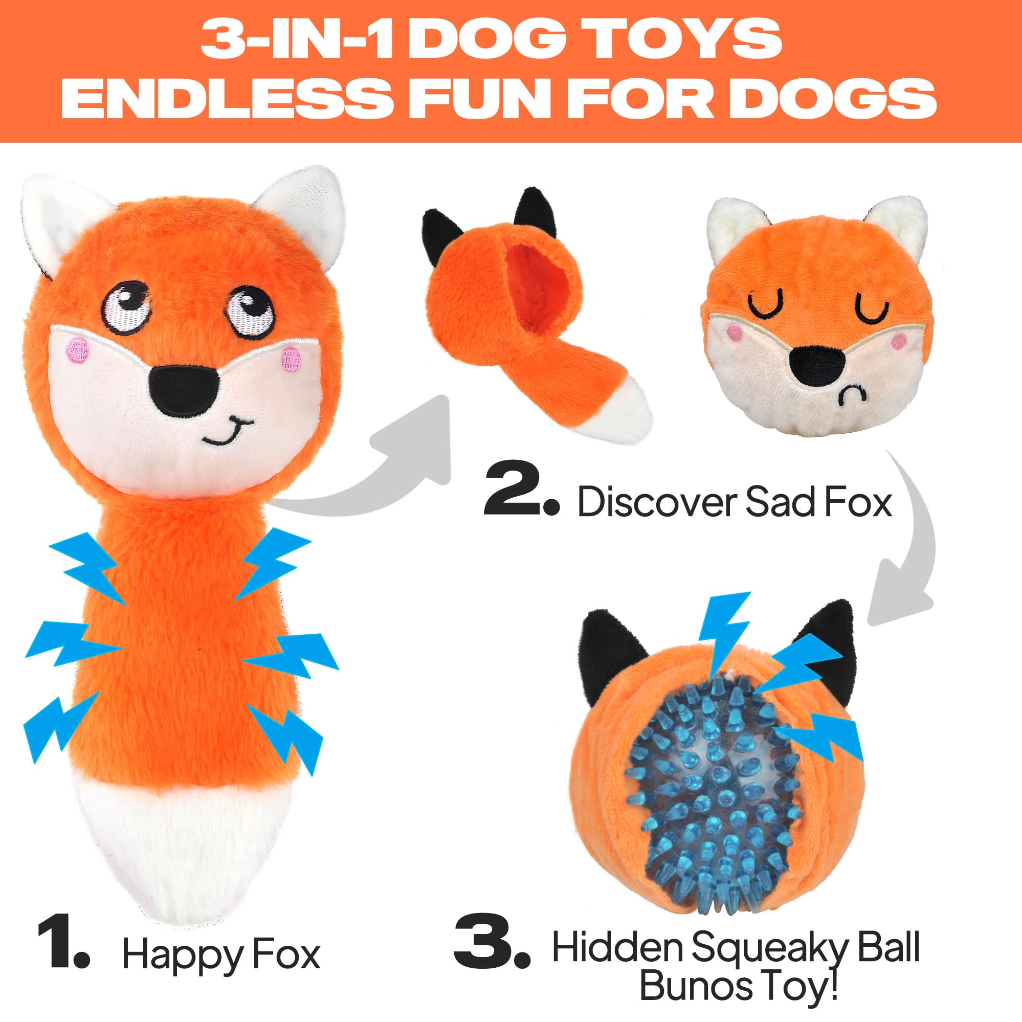 Fida 3-in-1 inner plush ball encourages playful chewing and tossing