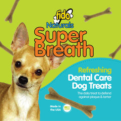 Fido Super Breath bones designed for 4-18 lb dogs to support plaque reduction