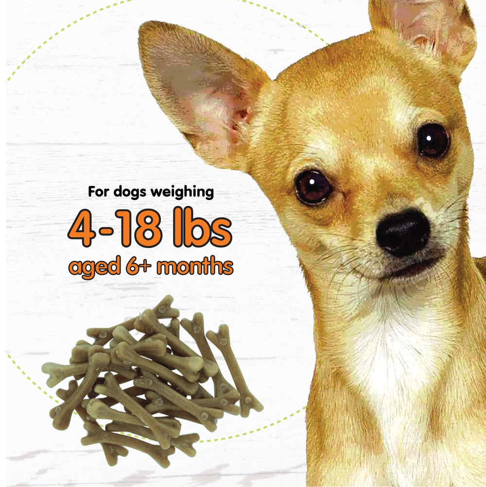 Fido v groove design helps hold chew and massages gums.