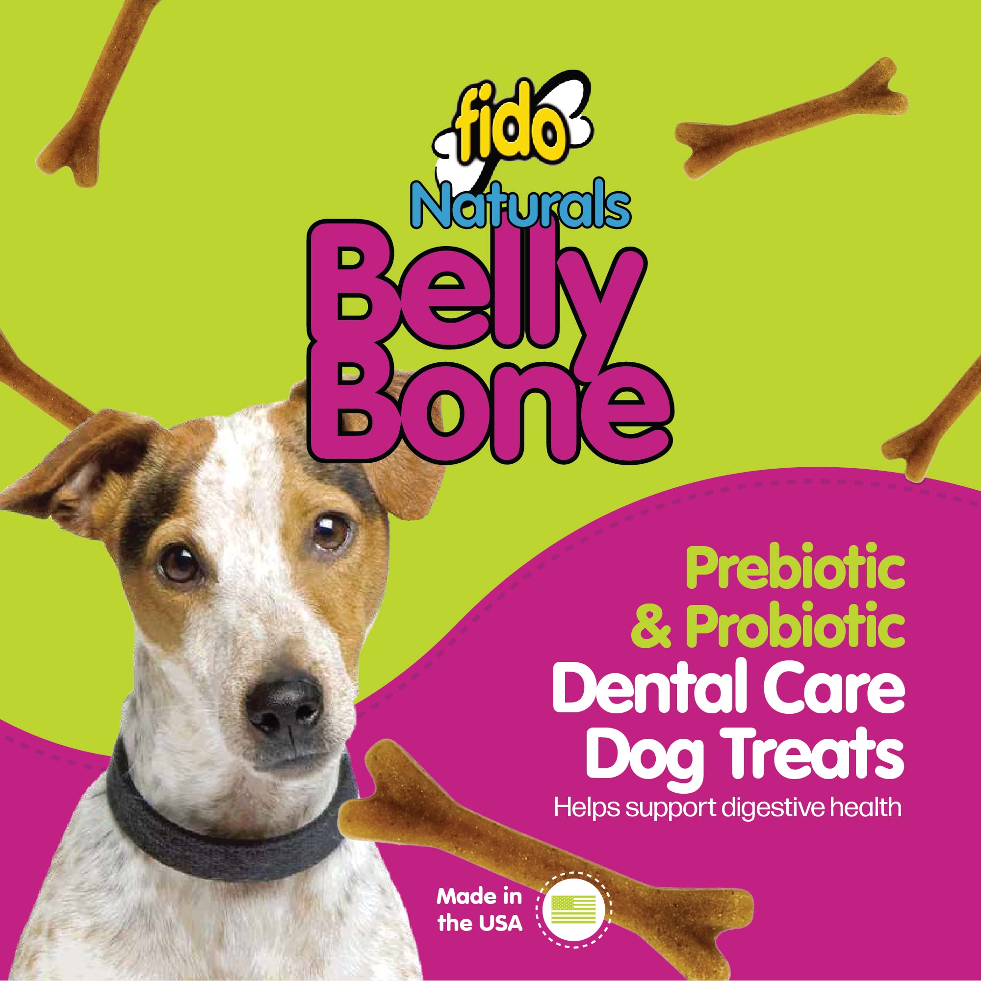 Yogurt-flavored Fido treats, about 3.5 inches, for small breeds.