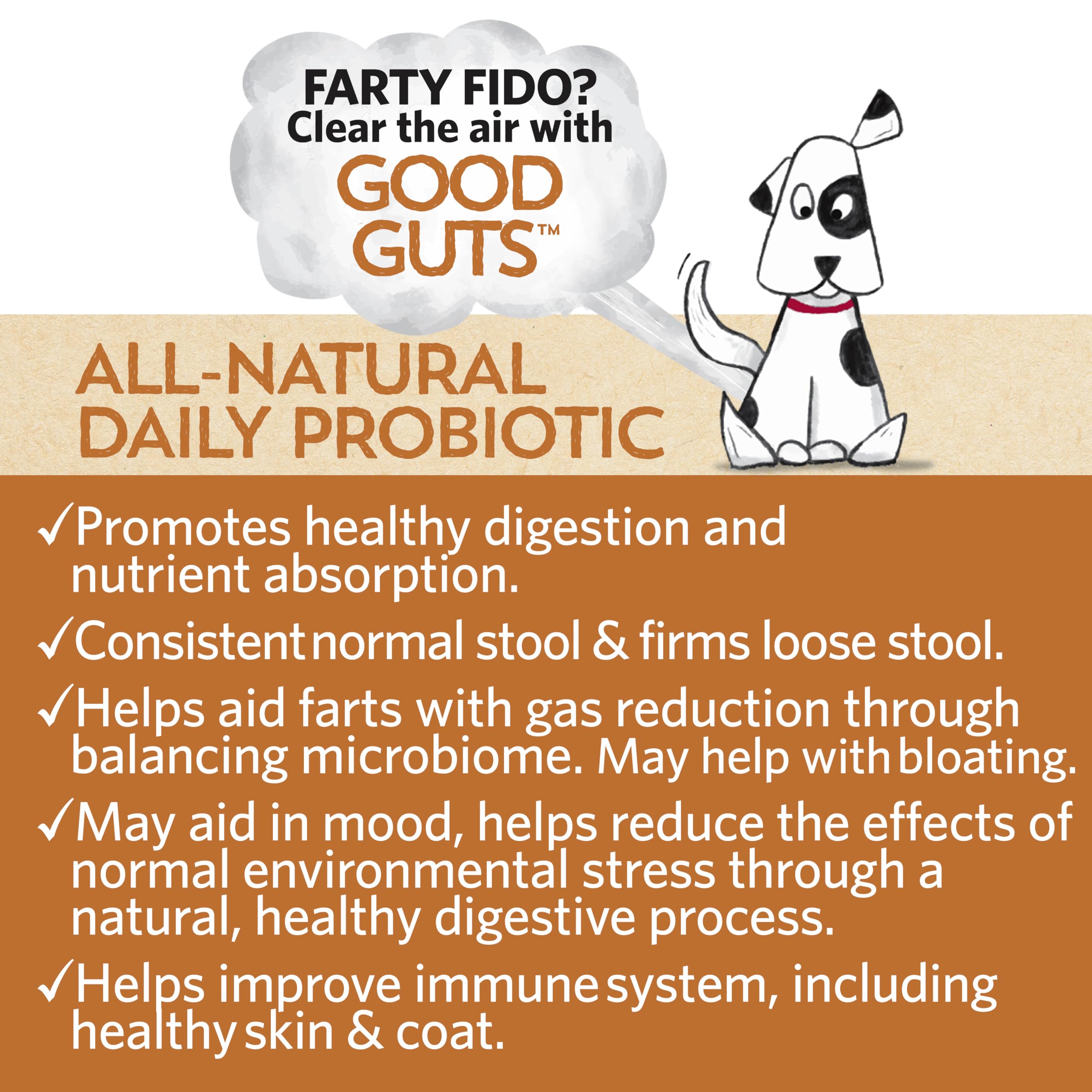 Fidobiotics Good Guts scoop for easy, one-scoop daily serving