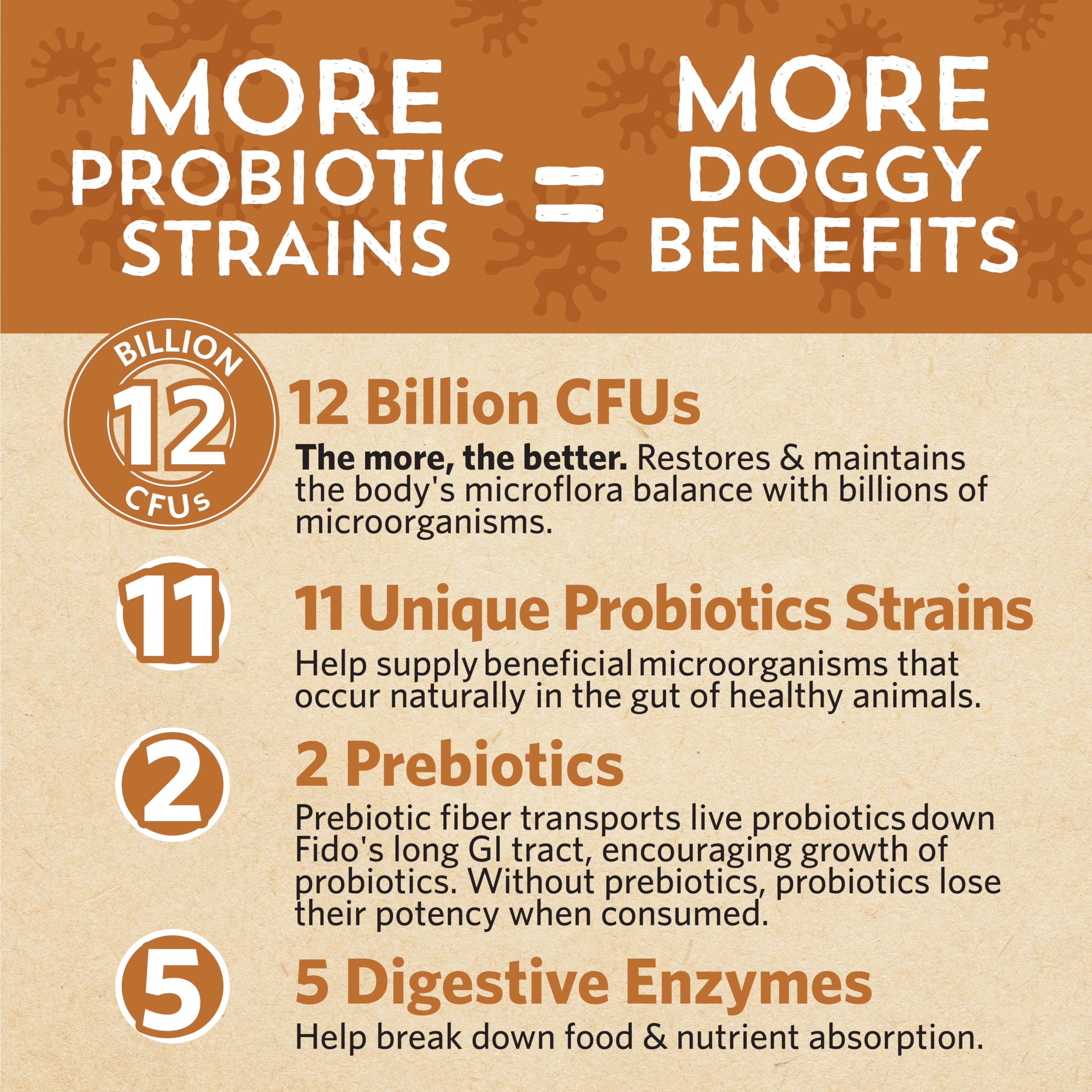 Fidobiotics Good Guts packaging graphic highlights 11 strains.