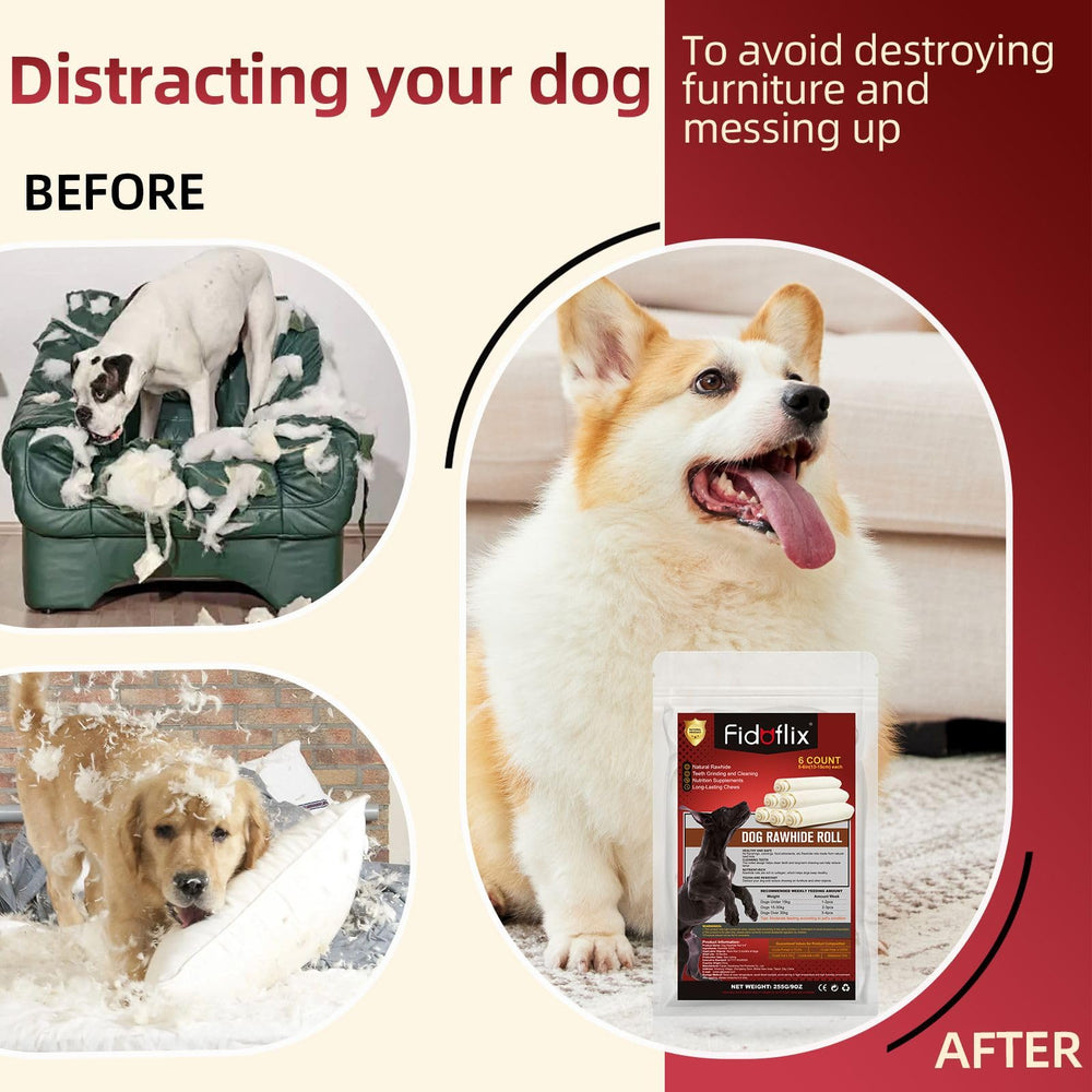 FidoFlix rawhide chews – distraction and boredom buster during play
