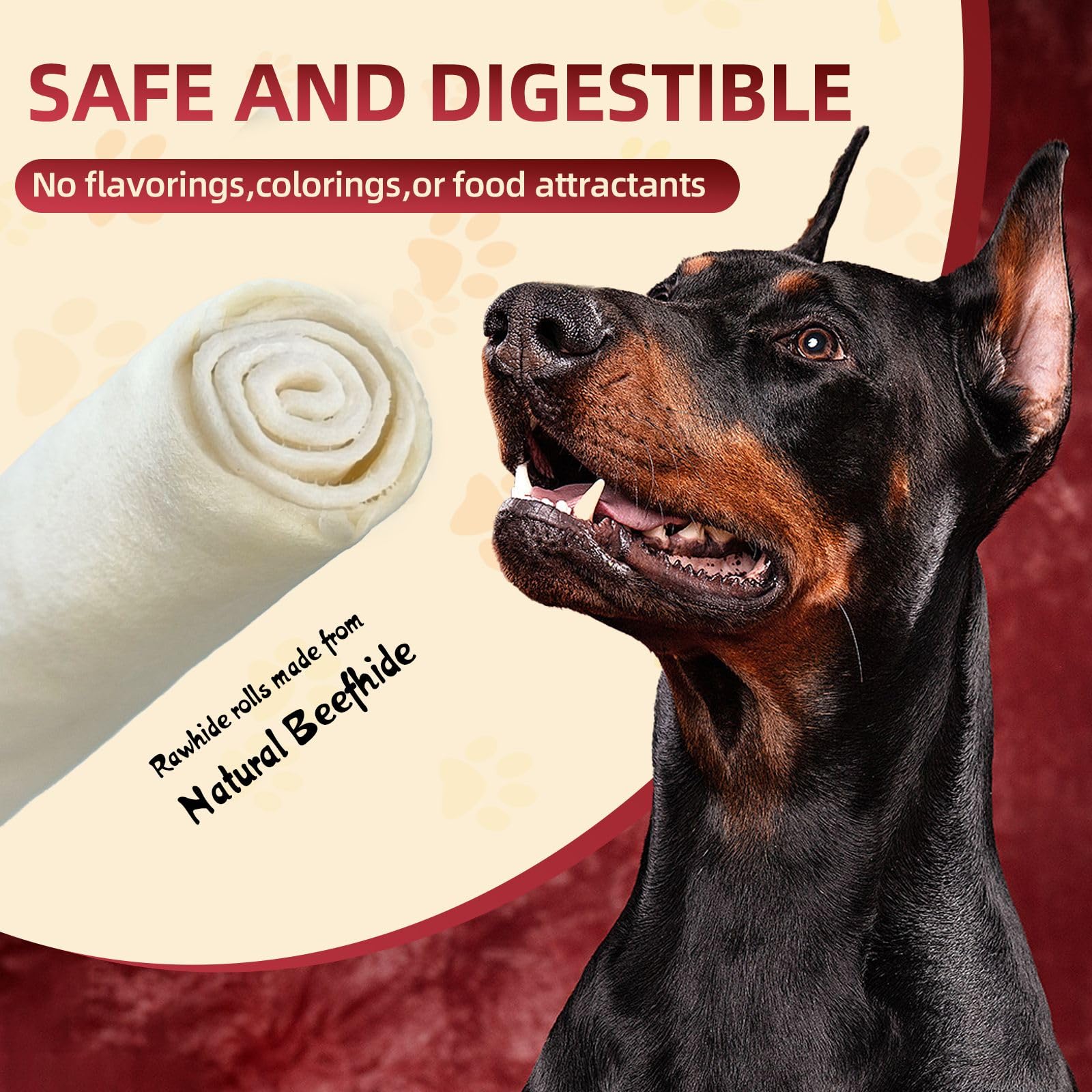 FidoFlix rawhide rolls twist – helps clean teeth during tasty chewing