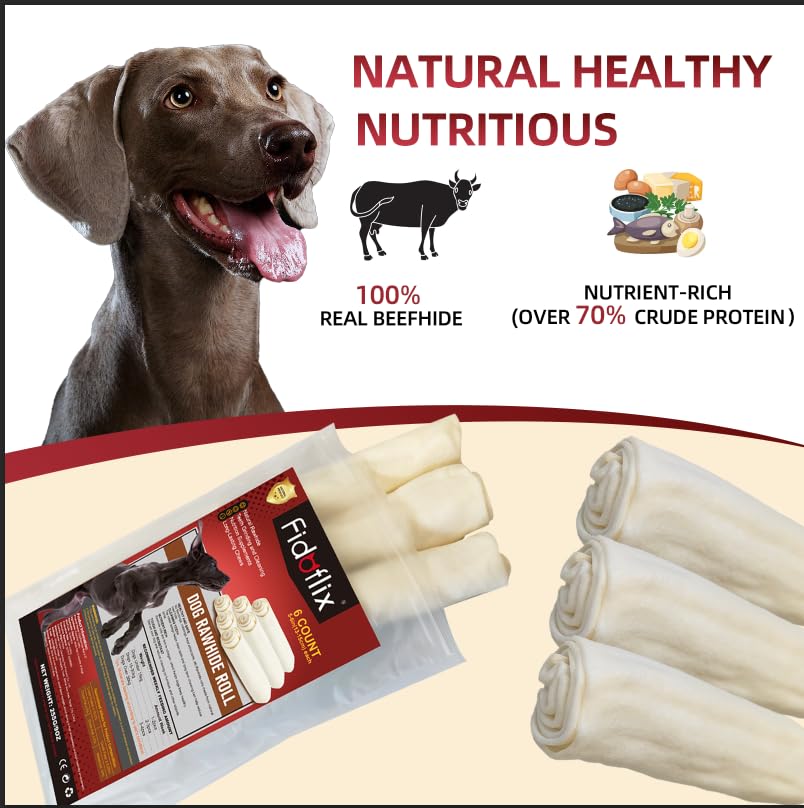FidoFlix rawhide sticks 6-pack – ideal training reward and chew