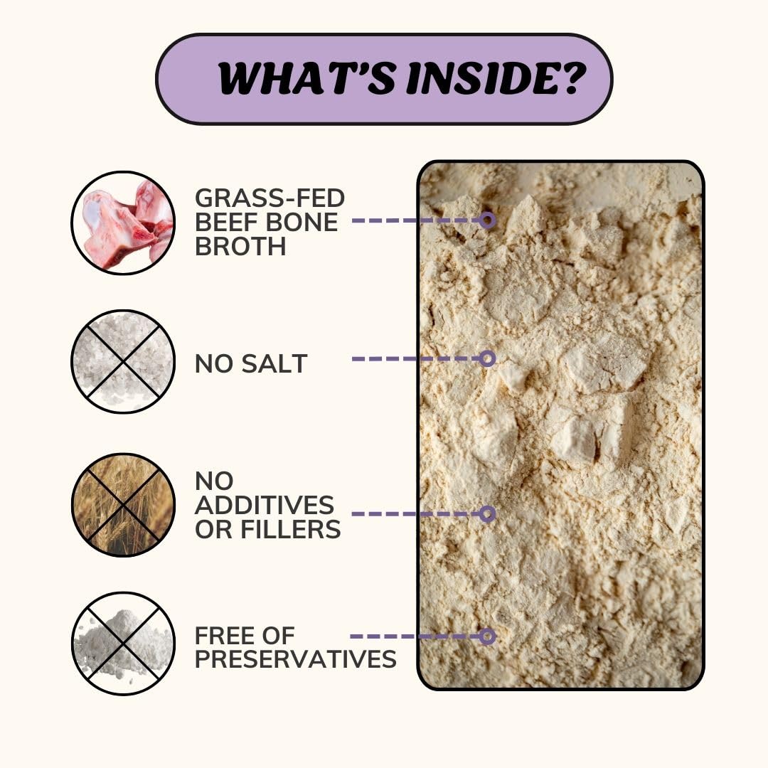 Fido's bone broth powder dissolves in water in a dog bowl for hydration.