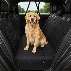 Fidozen dog car seat cover with visual mesh window improves visibility and reduces anxiety.