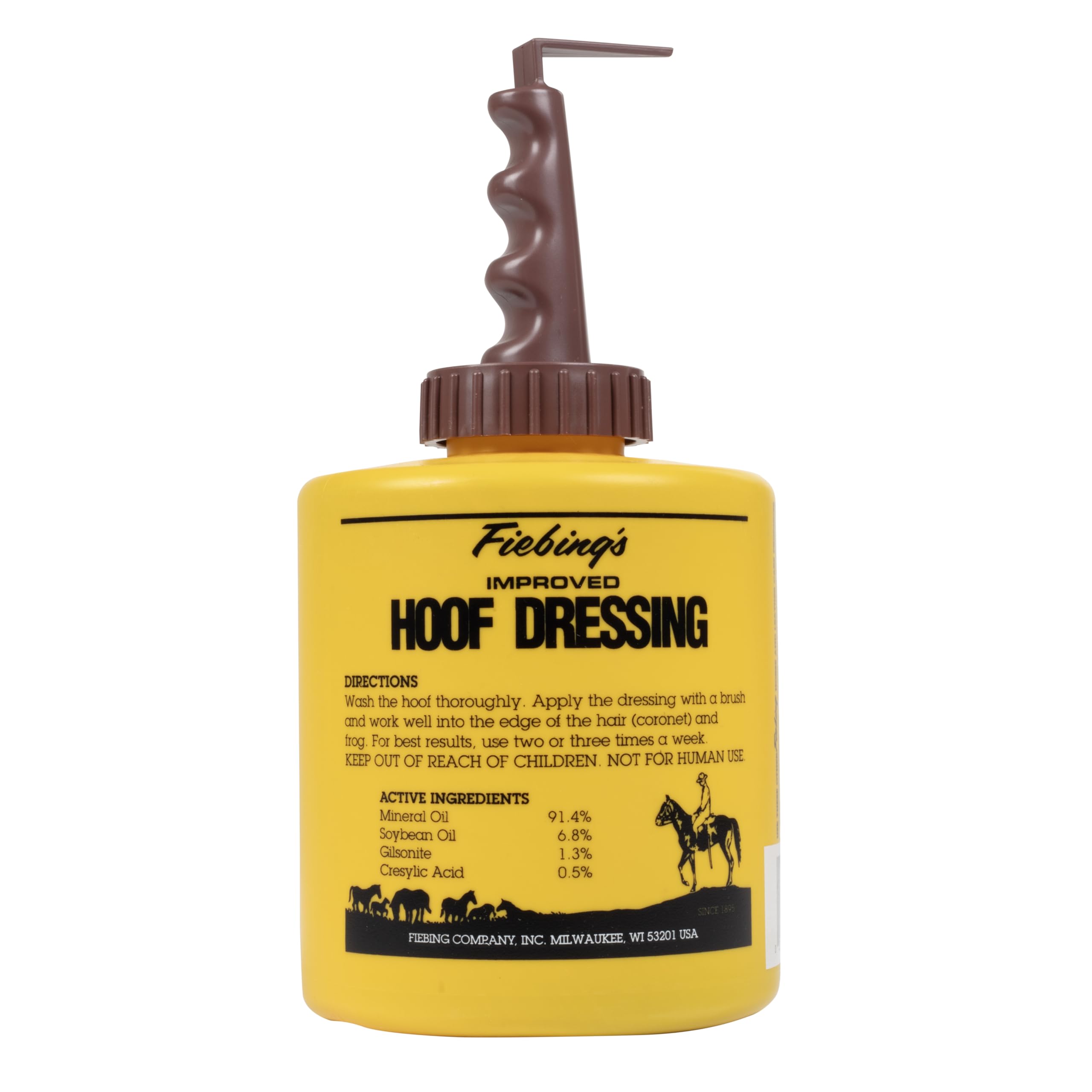 32 oz bottle of Fiebing's Hoof Oil in packaging for regular use.