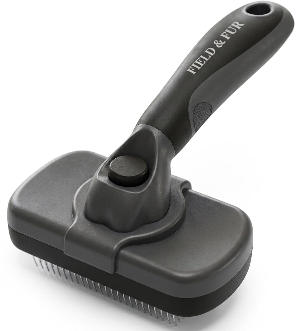 Field & FUR Slicker Brush with comfortable grip for daily grooming and shedding control.