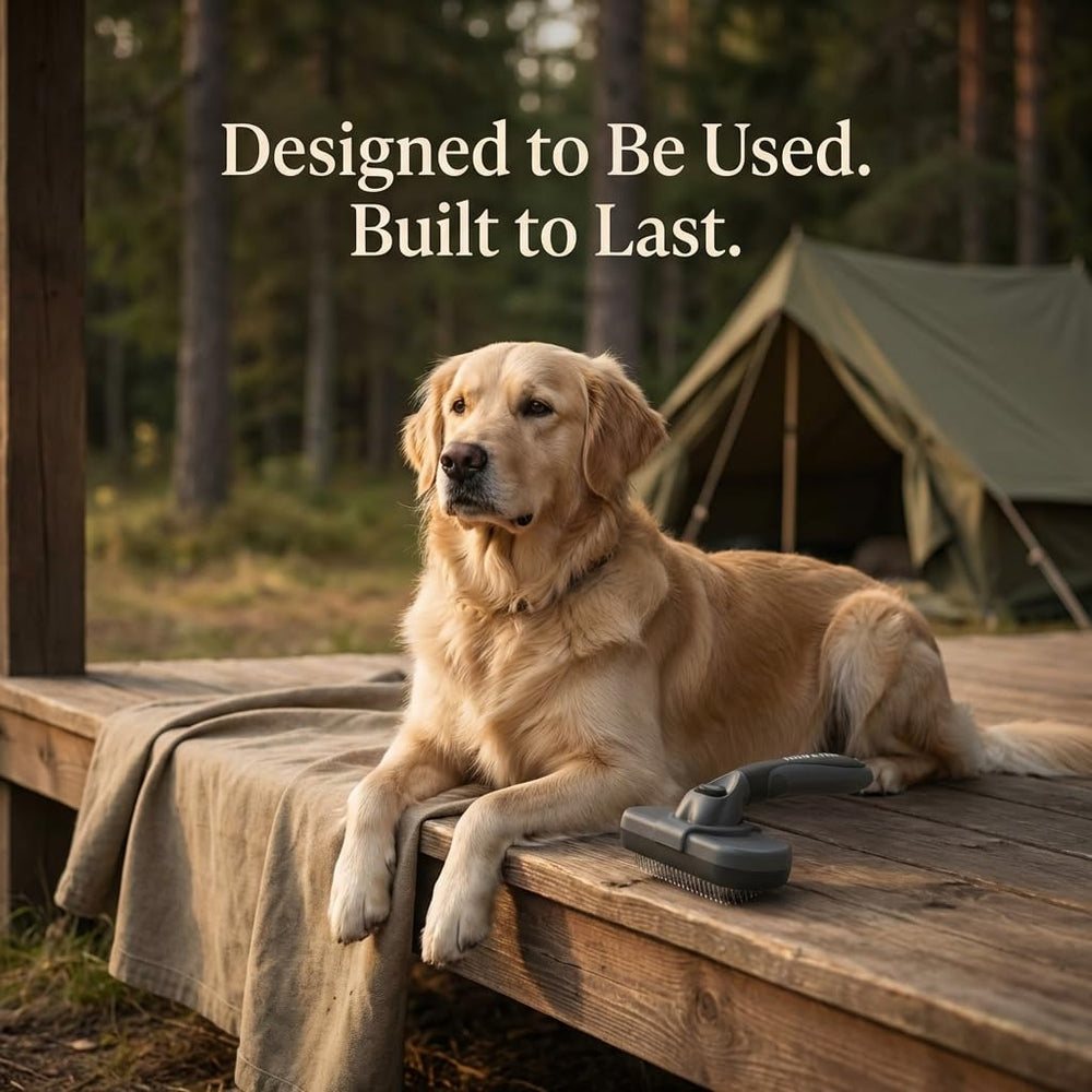 Field & FUR Slicker Brush suited for small dogs and puppies on-the-go grooming.