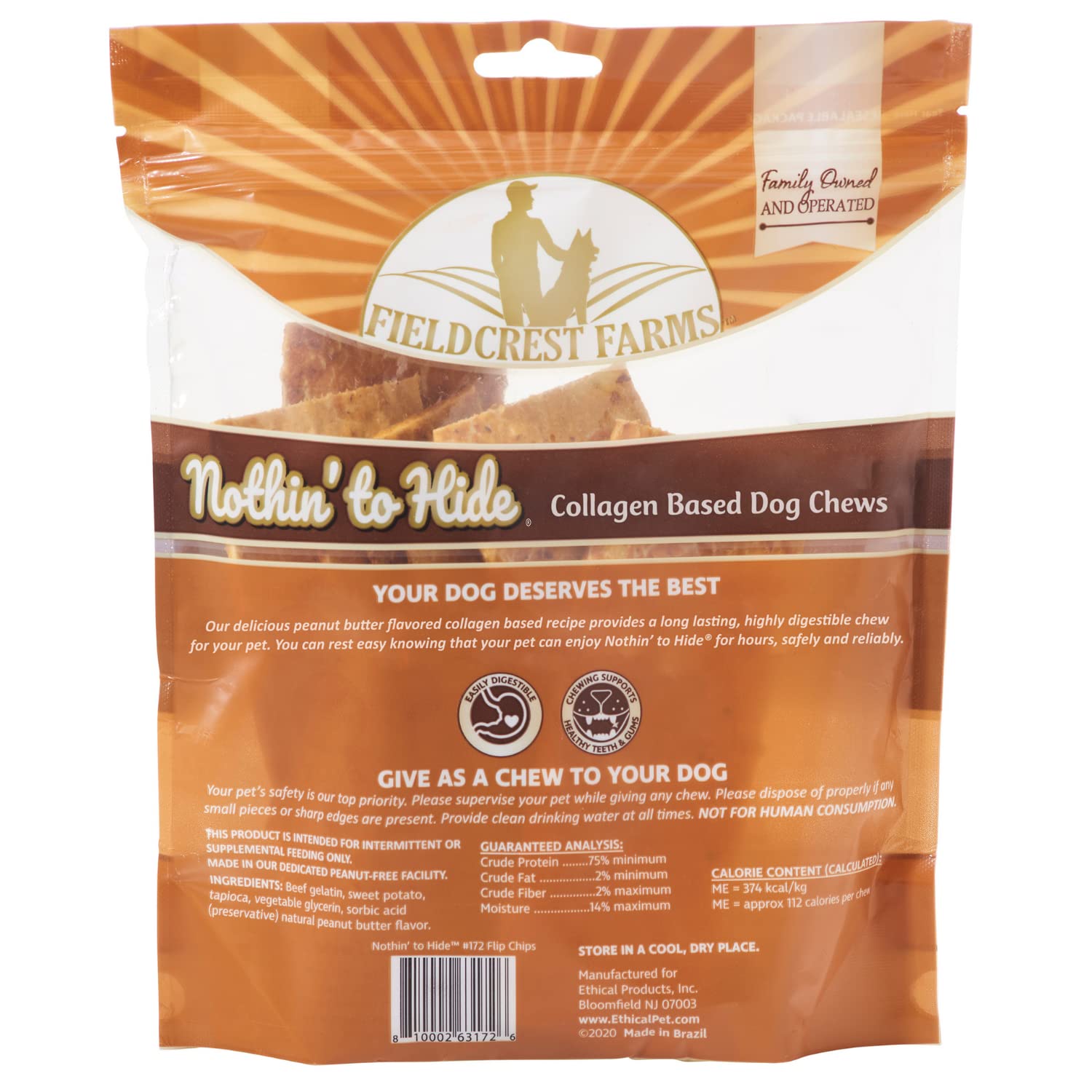 Fieldcrest Farms Nothin to Hide dog chews 3-pack for all breeds.