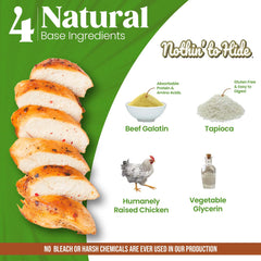 Close-up of Flip Chips chicken flavor chip showing texture and protein-rich bite.