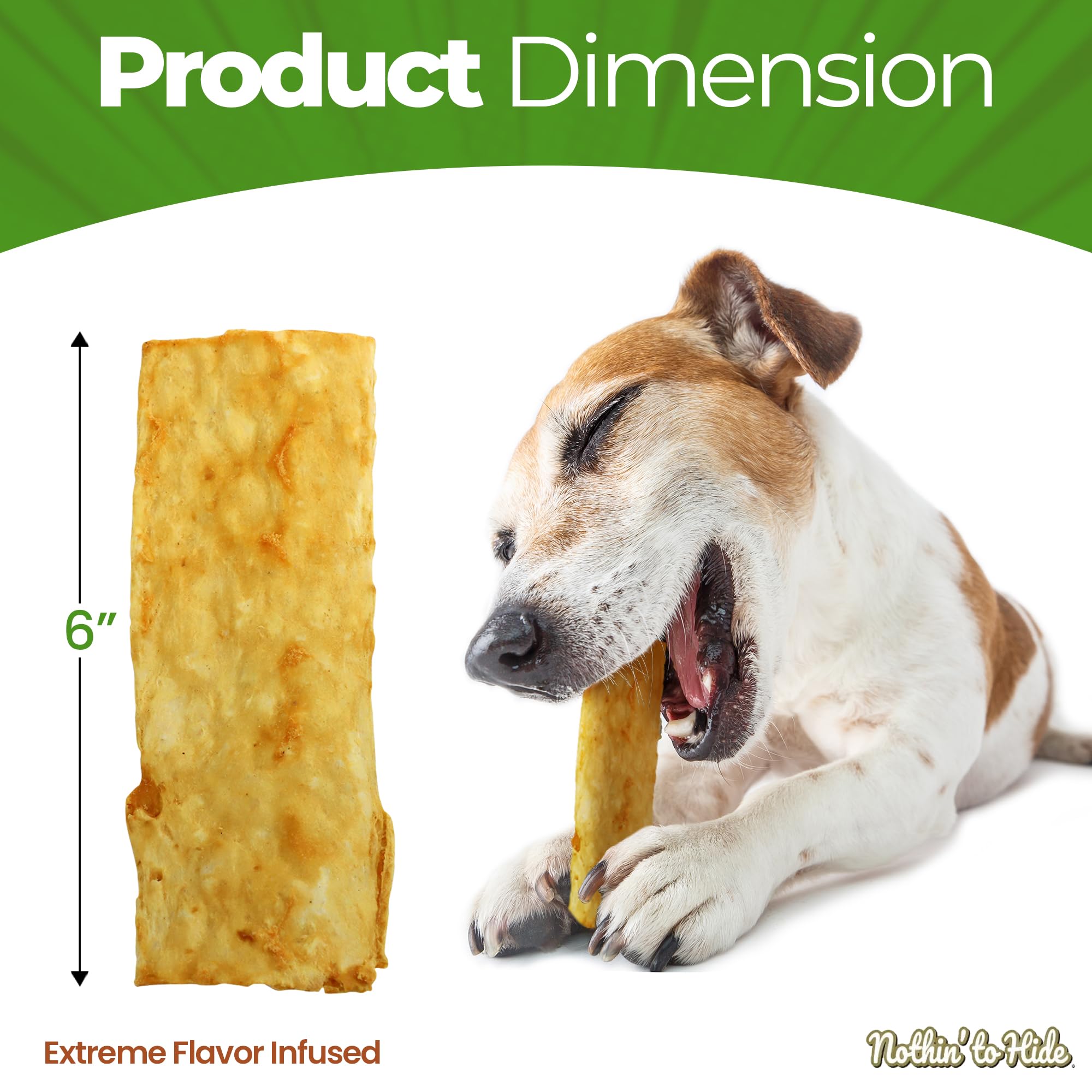 Back of packaging shows collagen-based notes and moderate chewer guidance.
