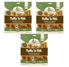 Fieldcrest Farms Nothin to Hide Flip Chips chicken bag front highlights rawhide-free dog treats