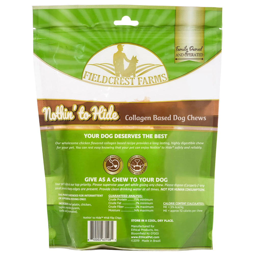 Fieldcrest Farms Nothin to Hide Flip Chips bag on shelf communicates premium, all-natural ingredients