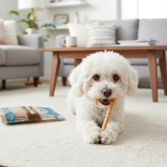 Twist Stix dental hygiene image emphasizes plaque control through chewing.