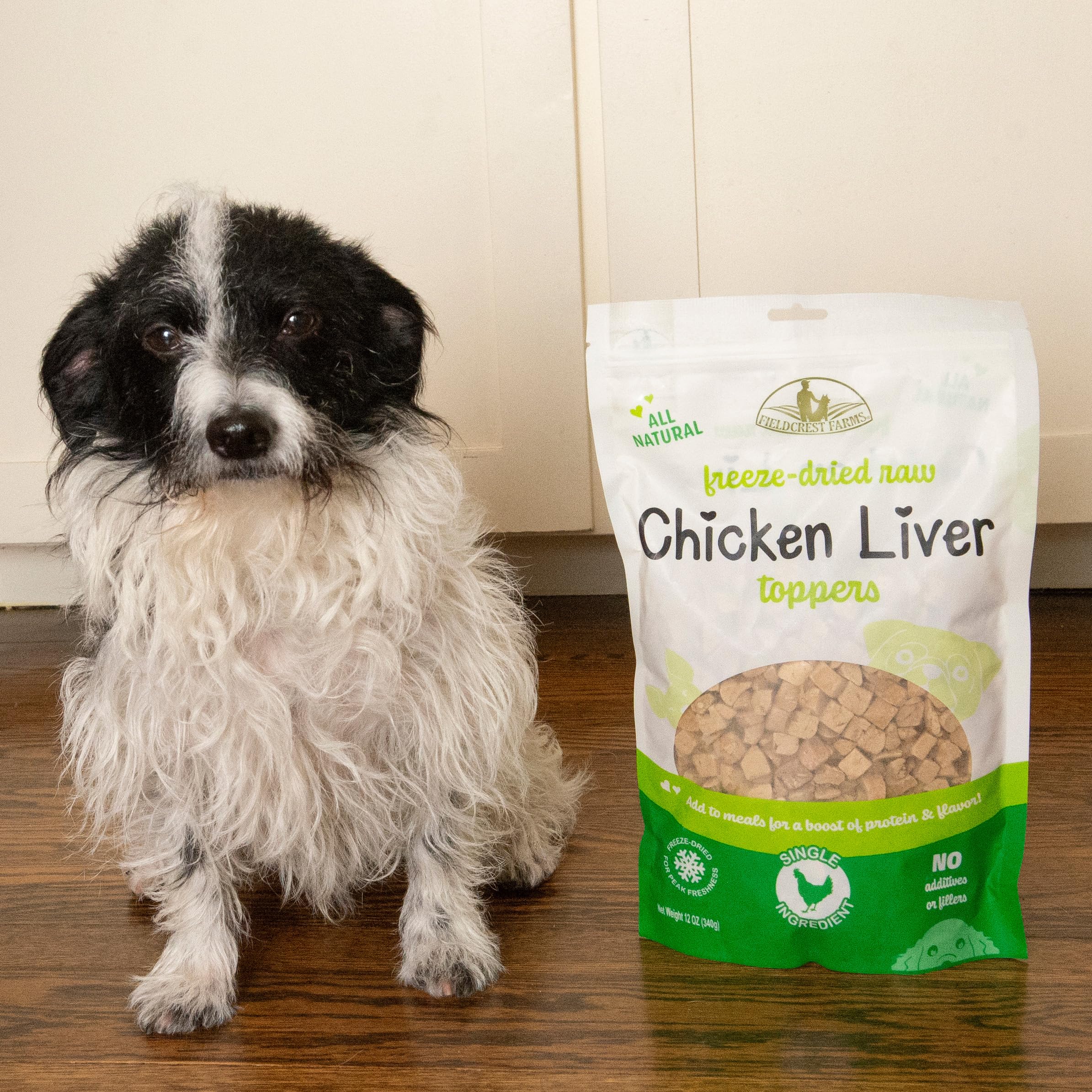 Fieldcrest Farms training treat provides reward using real meat flavor.