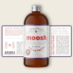 Fieldworks MOOSH bottle displays argan oil for deep coat conditioning