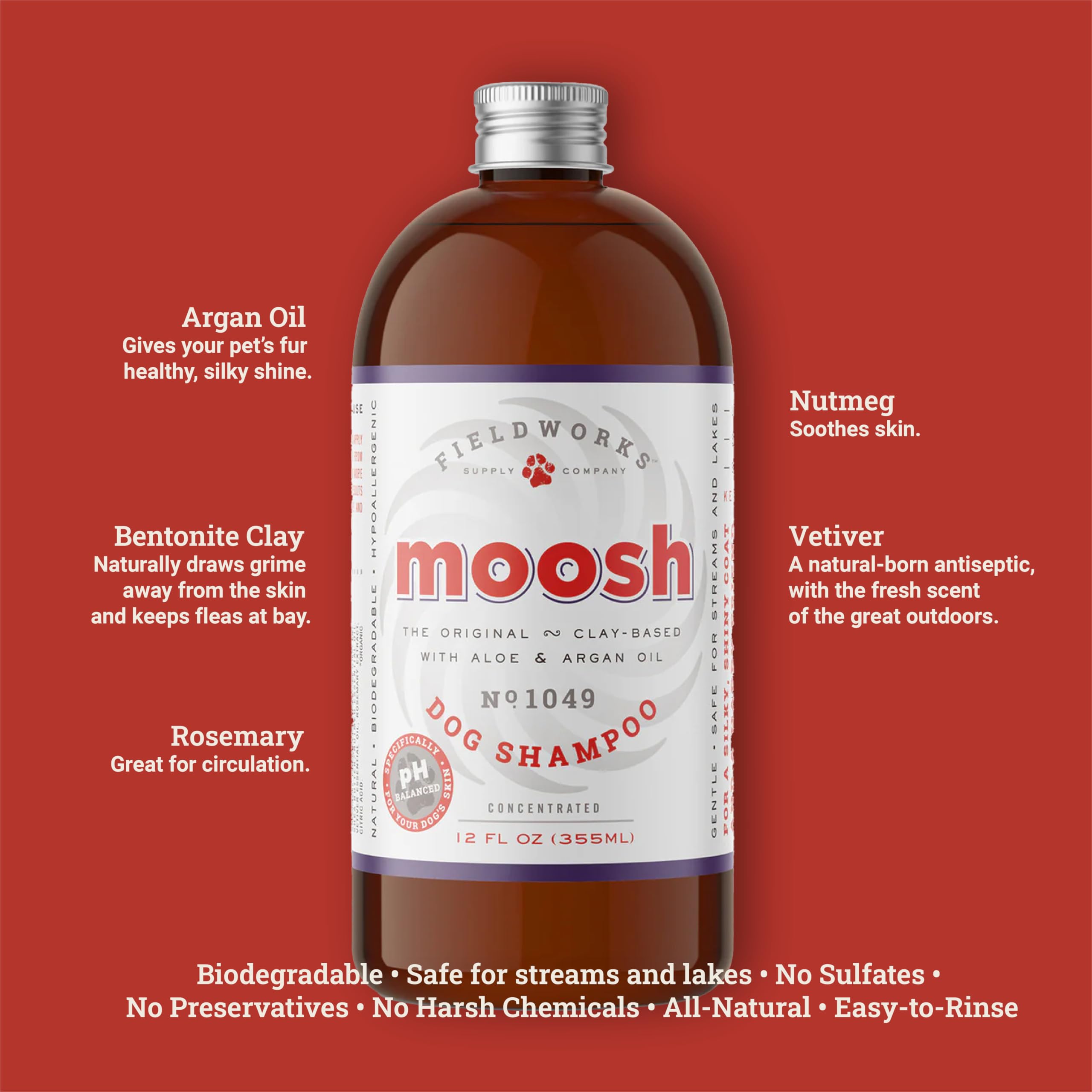 Fieldworks MOOSH bentonite-clay image emphasizes detoxifying cleansing for itchy skin