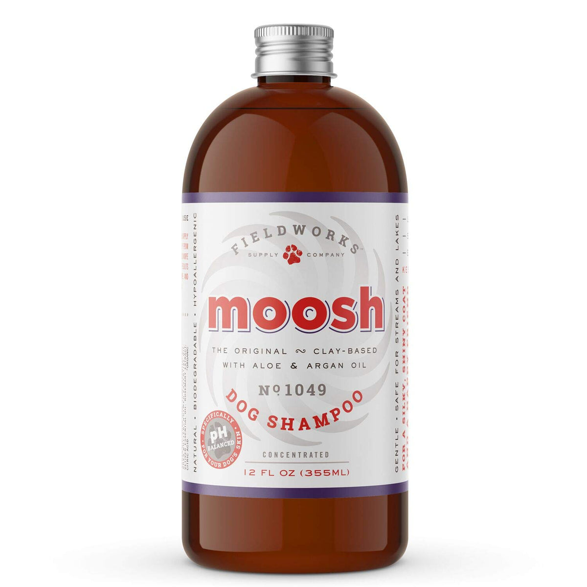 Fieldworks MOOSH bottle front shows a gentle formula for sensitive skin