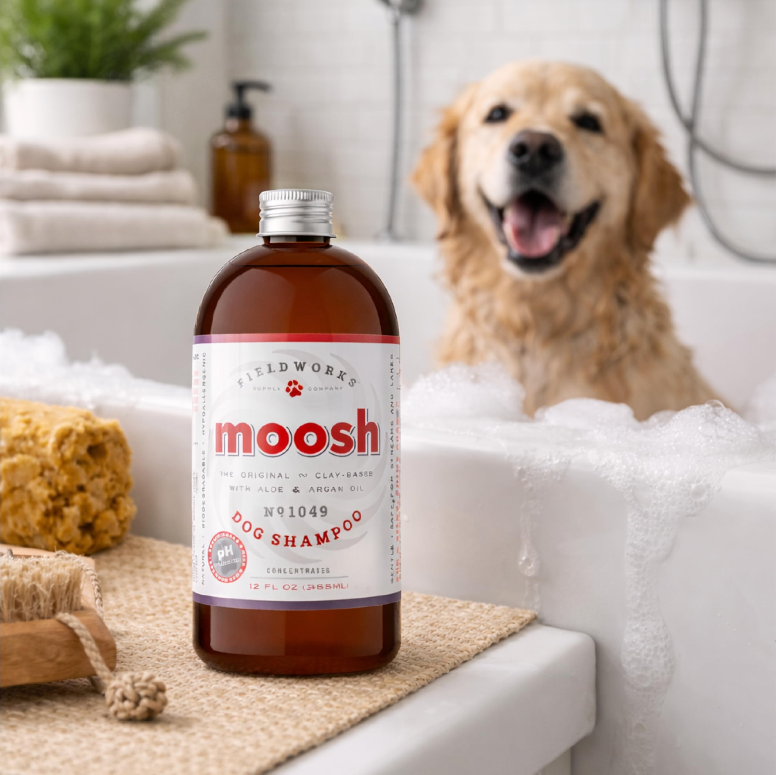 Fieldworks MOOSH bottle being rinsed shows easy rinse-off with no residue