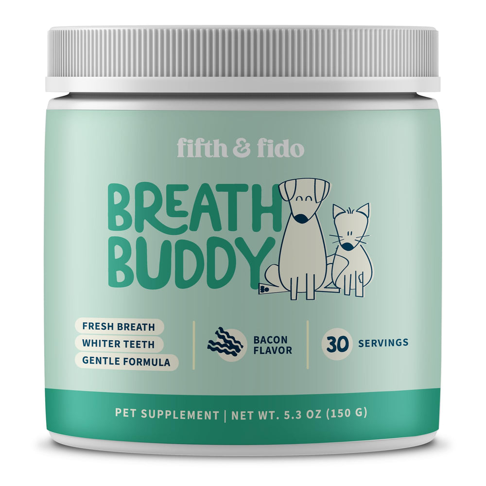 Fifth & Fido Breath Buddy bottle ready for daily use to support fresh breath