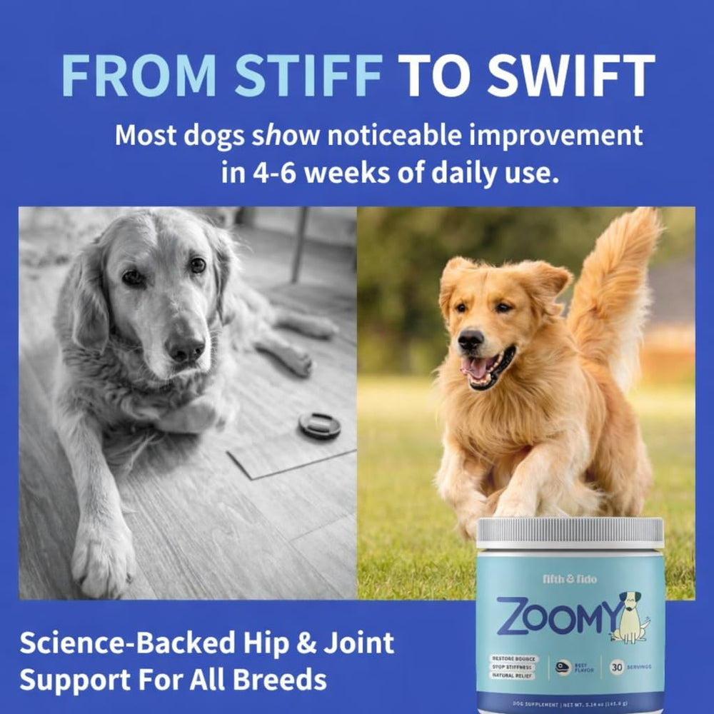 Fifth & Fido USA made dog vitamins use human grade ingredients for safety.