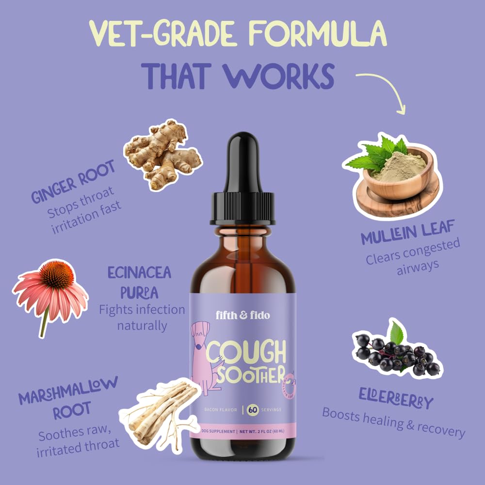 Fifth & Fido mixed with food for gentle cough support.