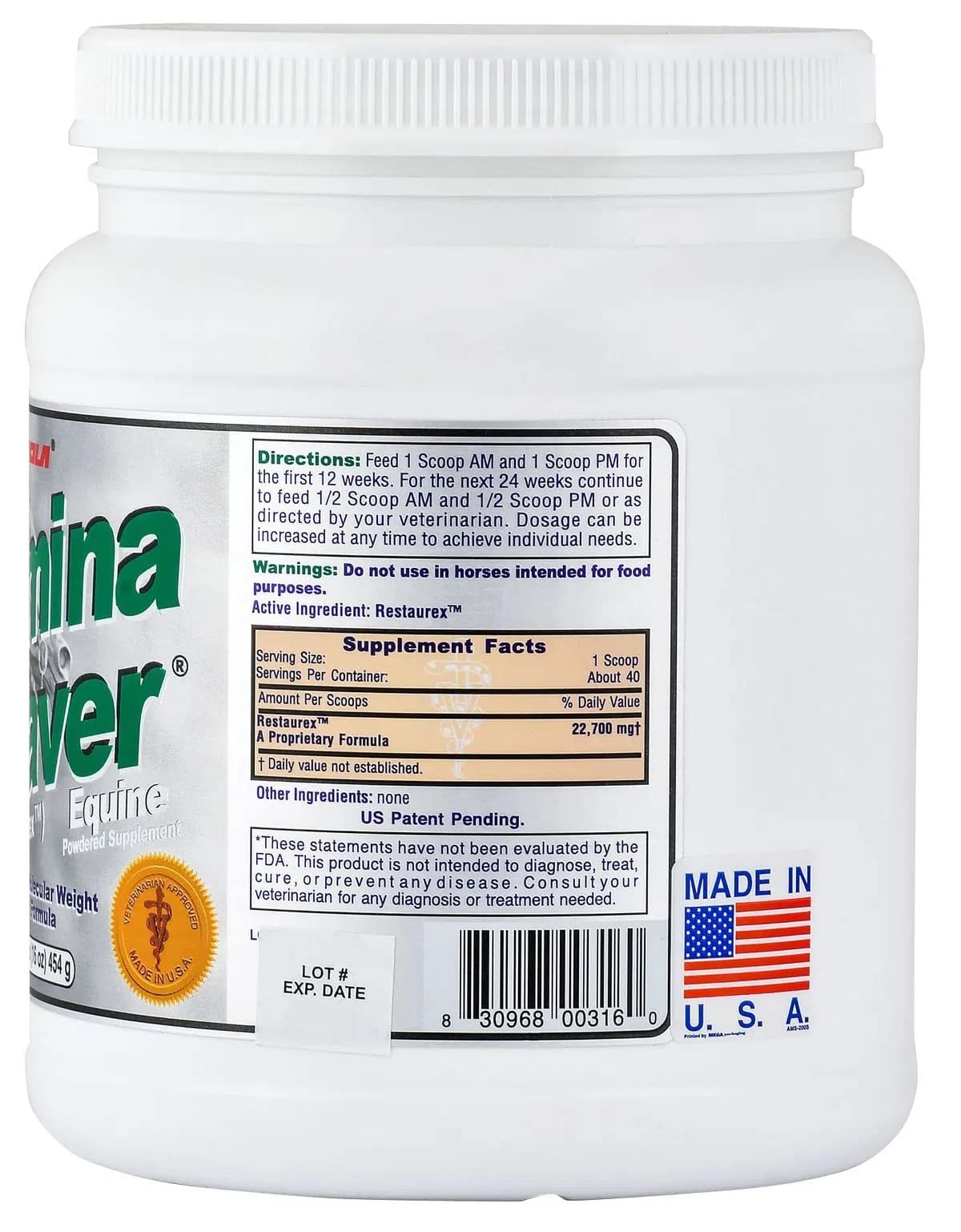 Figuerola LaminaSaver label—evidence-based hoof health support through natural nutraceuticals.