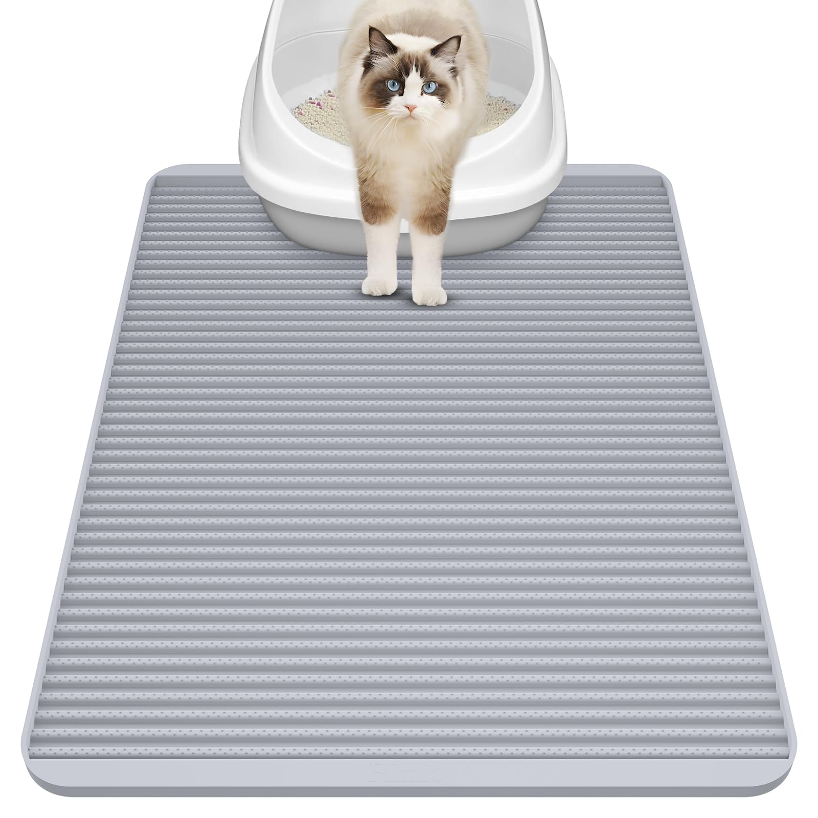Filmicy silicone cat litter mat large 31x23 inches traps litter and protects floors.
