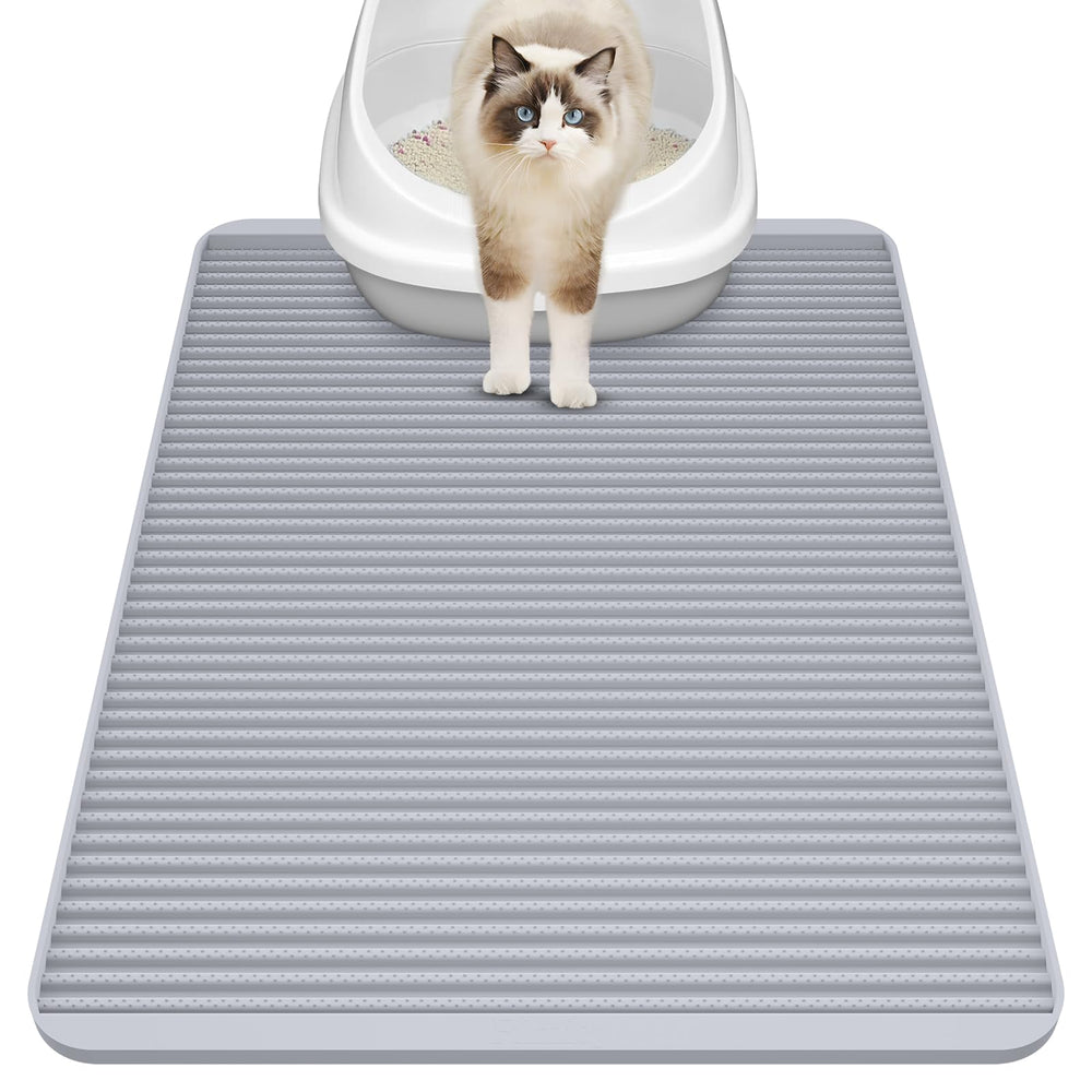 Filmicy silicone cat litter mat large 31x23 inches traps litter and protects floors.