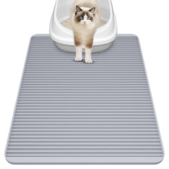 Filmicy silicone cat litter mat large 31x23 inches traps litter and protects floors.