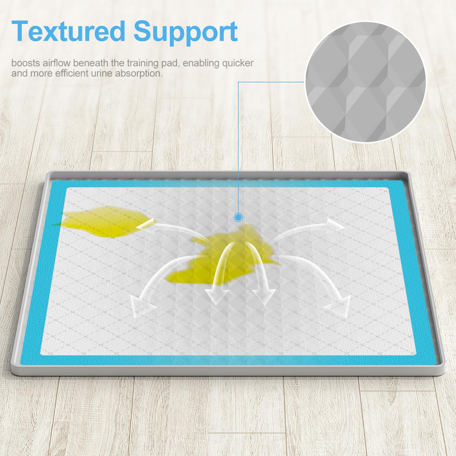 Filmicy square potty tray protects floors and fits standard training pads.
